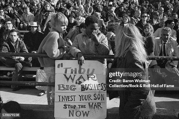 Two children hold a poster during the protest against Vietnam War, San Francisco, April 15, 1967.