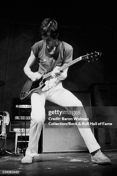 Guitarist and songwriter Pete Townshend of British rock group The Who performs at the Fillmore West, San Francisco, August 1968.