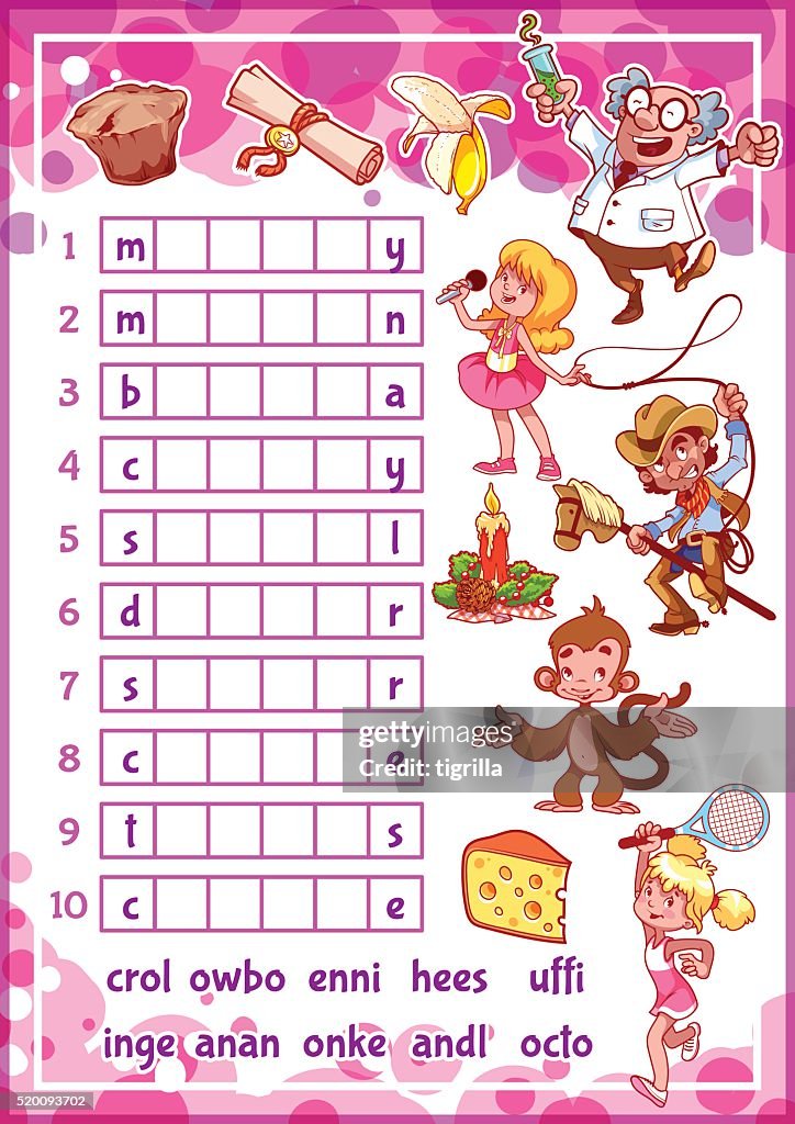 Simple Rebuses Graphics Education Rebus Game For Preschool Kids High-Res Vector Graphic - Getty ...