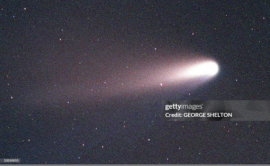 The comet Hale-Bopp appears in the sky over Merrit