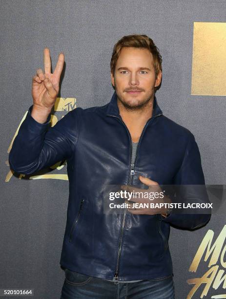 Actor Chris Pratt attends the 2016 MTV Movie Awards in Burbank, California, on April 9, 2016. / AFP / JEAN BAPTISTE LACROIX