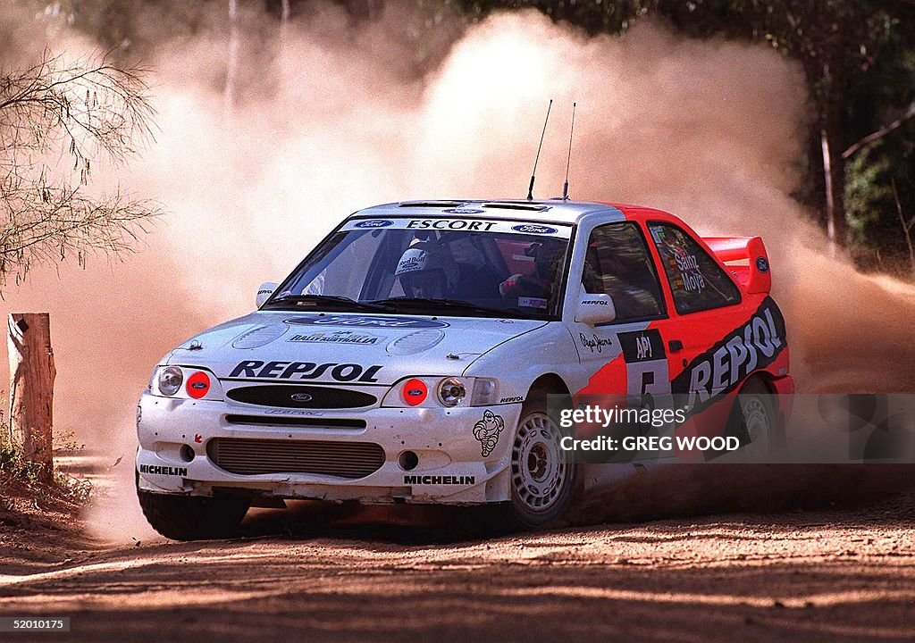 Carlos Sainz and co-driver Luis Moya of Spain, tak