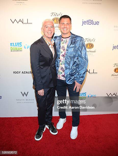 Elvis Duran and Alex Carr attend the Miami Beach Gay Pride Parade - Kickoff Event>> on April 10, 2016 in Miami Beach, Florida.