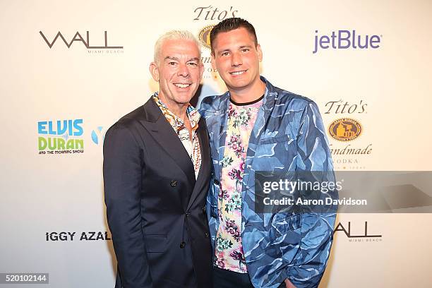 Elvis Duran and Alex Carr attend the Miami Beach Gay Pride Parade - Kickoff Event>> on April 10, 2016 in Miami Beach, Florida.