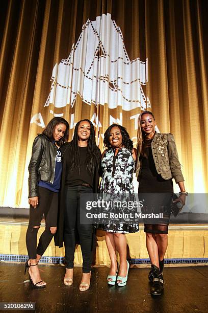 Taylour Paige, Director Stella Meghie, Sherri Shepherd and Erica Ash of "Jean of the Joneses" attends Closing Night - 40th Annual Atlanta Film...