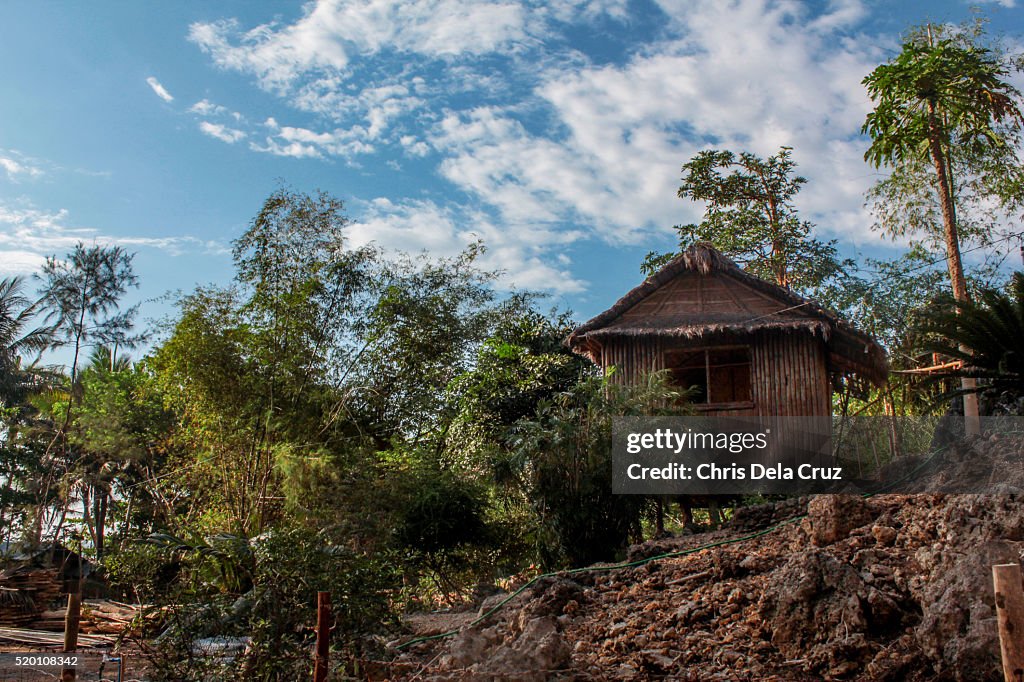 Nipa hut house with trees