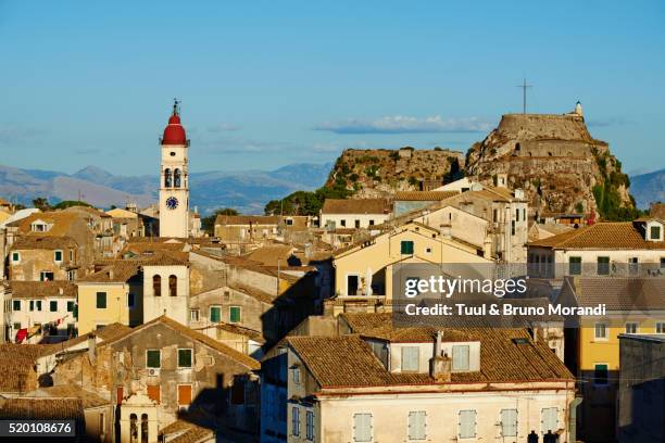 greece, ionian island, corfu island, kerkyra city - corfu town stock-fotos und bilder