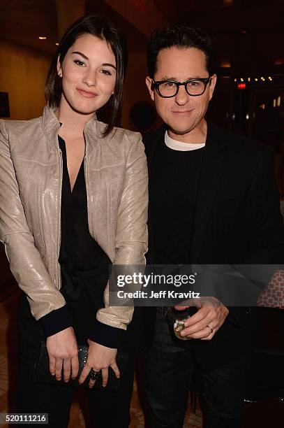 Director J.J. Abrams and Gracie Abrams attend the 2016 MTV Movie Awards at Warner Bros. Studios on April 9, 2016 in Burbank, California. MTV Movie...