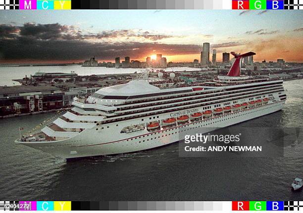 The Carnival Destiny, the world's largest cruise ship ever constructed, departs the Port of Miami 24 November, for its inaugural Caribbean cruise to...