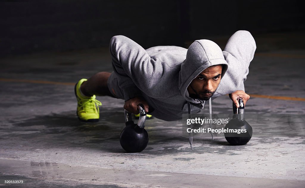 Focussed on his workout