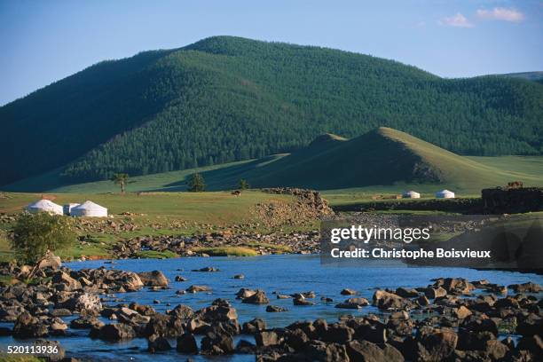 orkhon valley near orkhon khukhree - orkhon river stock pictures, royalty-free photos & images