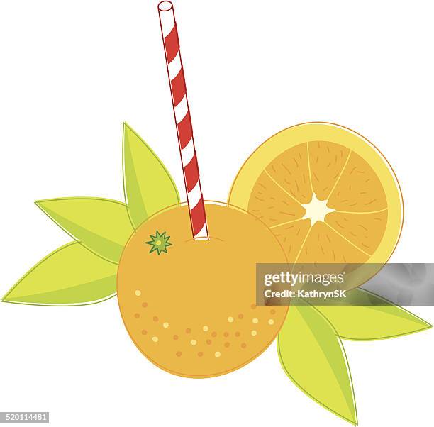 ilustrações de stock, clip art, desenhos animados e ícones de cor laranja com hortelã-pimenta listrado straw - kathrynsk