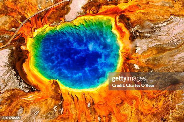 grand prismatic spring - grand prismatic spring stock pictures, royalty-free photos & images