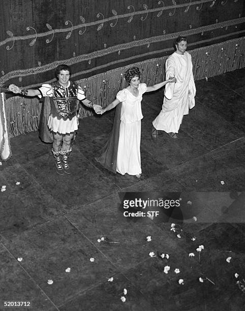 Maria Callas shown in a photo dated 07 December 1960 during the opera "Poliuto" by Gaetano Donizzetti at the La Scala Opera House in Milan.
