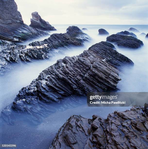 rock formation on coast - parque estatal de montaña de oro fotografías e imágenes de stock