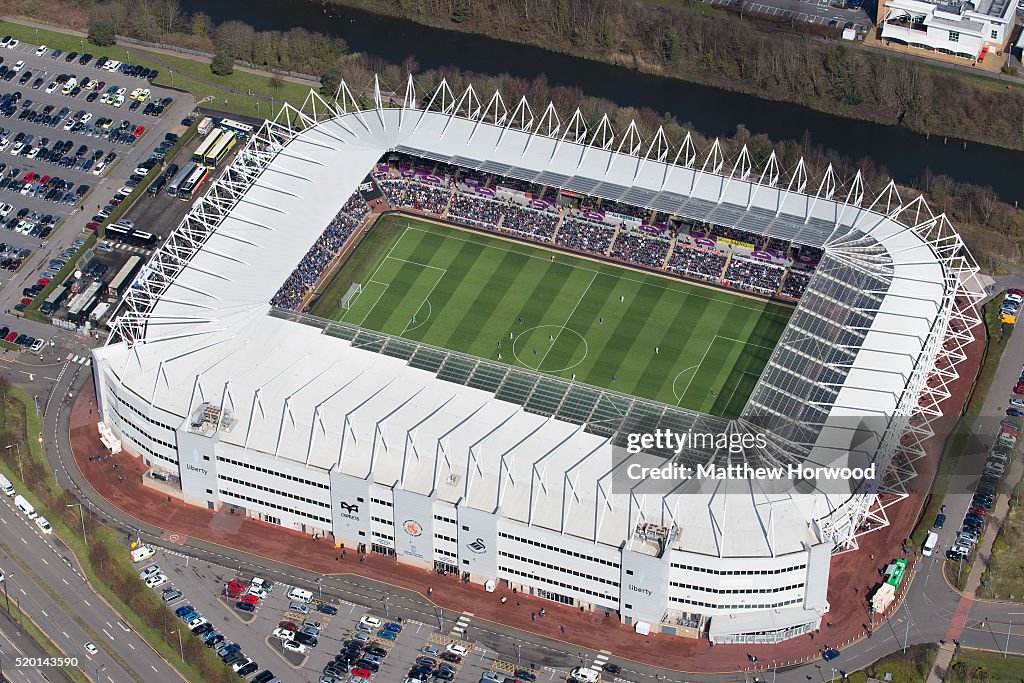 Aerial Views Of Swansea City's Liberty Stadium