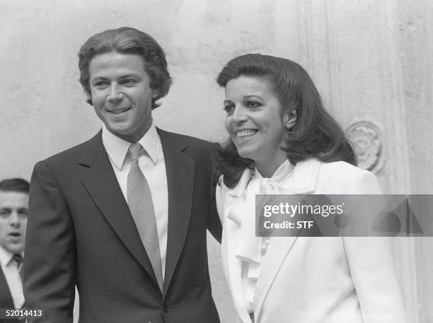 Photo dated 17 March 84 of wedding of Christiana Onassis with Thierry Roussel at Paris.