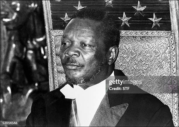 Self-proclaimed emperor of the Central African Republic Jean-Bedel Bokassa shown in a file photo dated 21 December 1976 during the ceremony in Bangui...