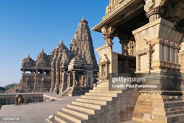 khajuraho temples, india - khajuraho stock pictures, royalty-free photos & images