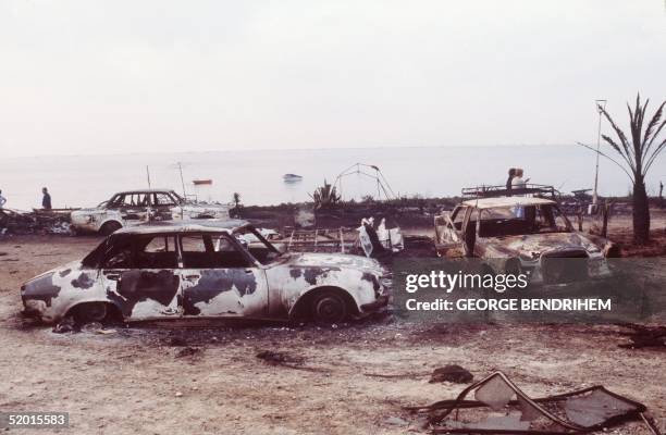 Partial view dated 12 July 1978 of "Los Alfaques" campsite devastated at 03 pm 11 July 1978 by a propane gas explosion after a truck loaded with 43...