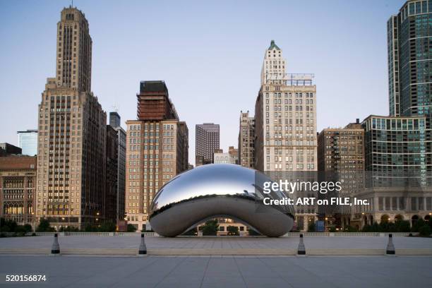 cloud gate at millennium park - chicago sculpture stock pictures, royalty-free photos & images