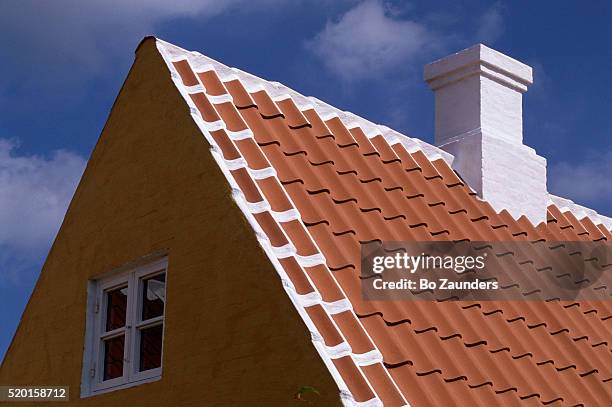 tiled rooftop - chimney bildbanksfoton och bilder