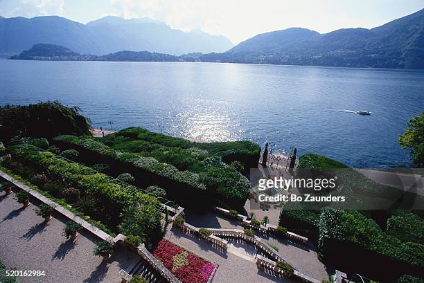 lake como from villa carlotta - como italy stock pictures, royalty-free photos & images