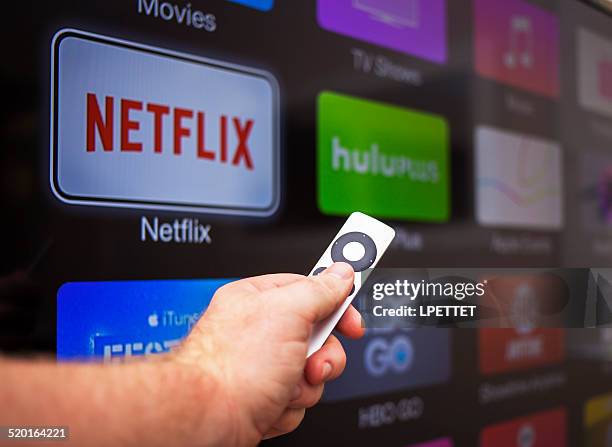 apple tv - next on netflix stock pictures, royalty-free photos & images