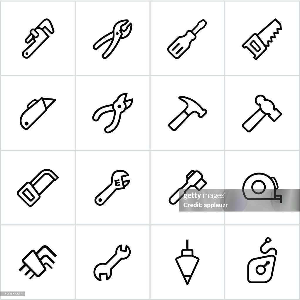 Black Tool Icons - Line Style