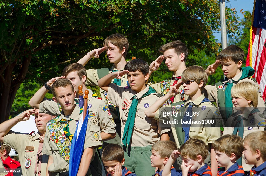 Boy Scouts Saluting