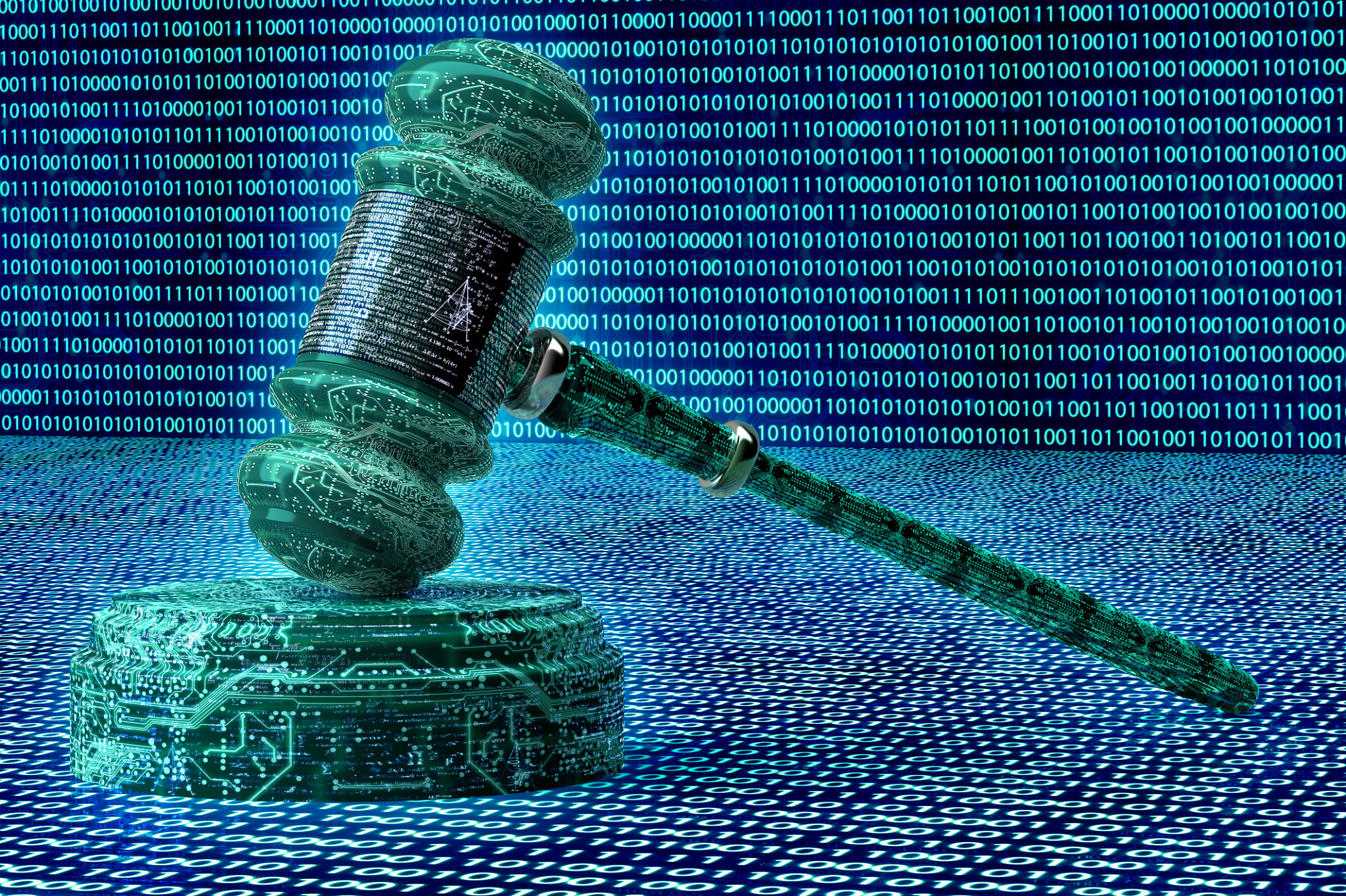 legal computer judge concept, cyber gavel,3D illustration legal computer judge concept, cyber gavel,3D illustration