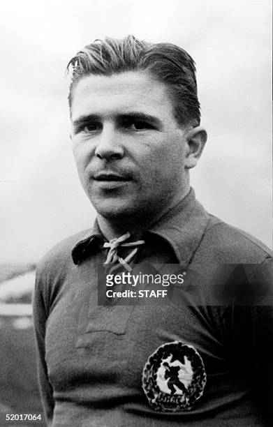 Portrait of Hungarian soccer champion Ferenc Puskas dated from the 50's. Puskas won the Olympic title with his team in 1952 in Helsinki and World cup...