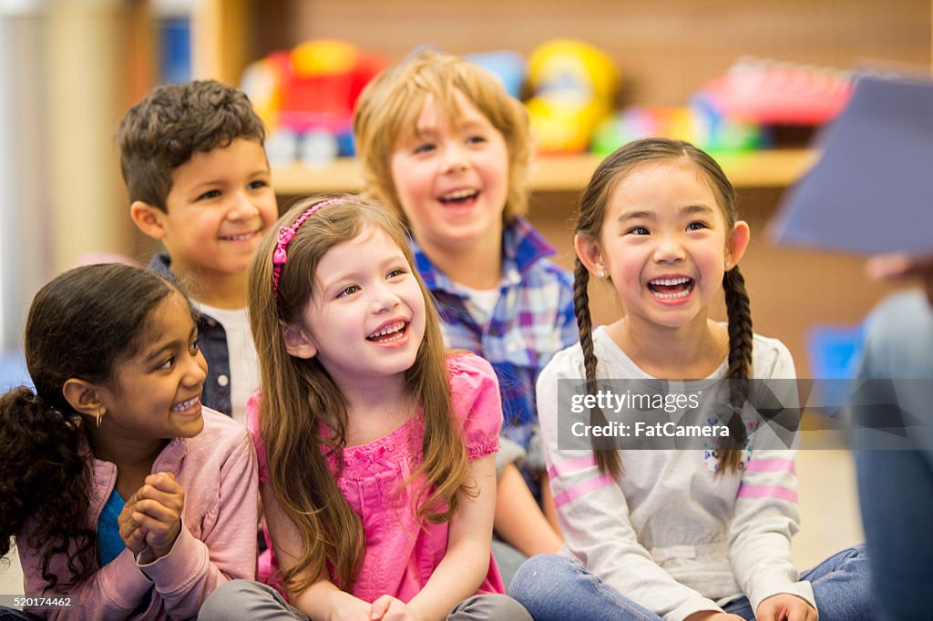 Children Listening to a Story