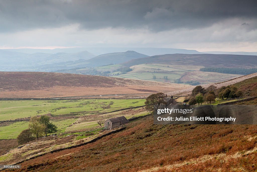 A storm passes over the Peak District