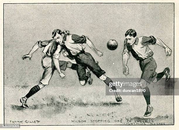 illustrations, cliparts, dessins animés et icônes de rétro match de football - joueur de football