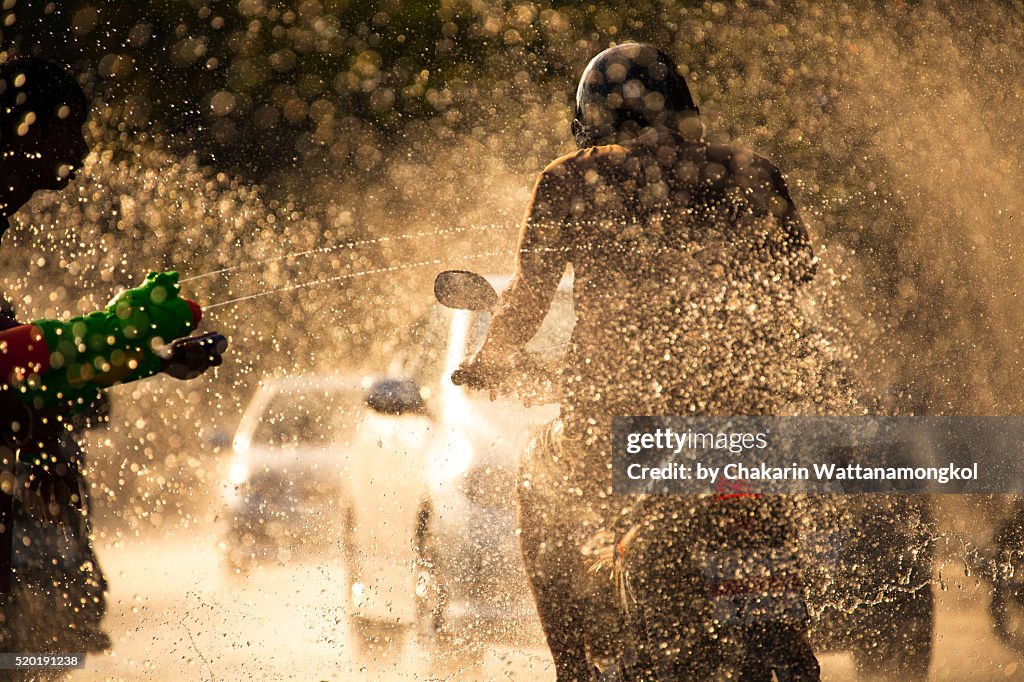 Water Battle (Songkran Festival in Chanthaburi)