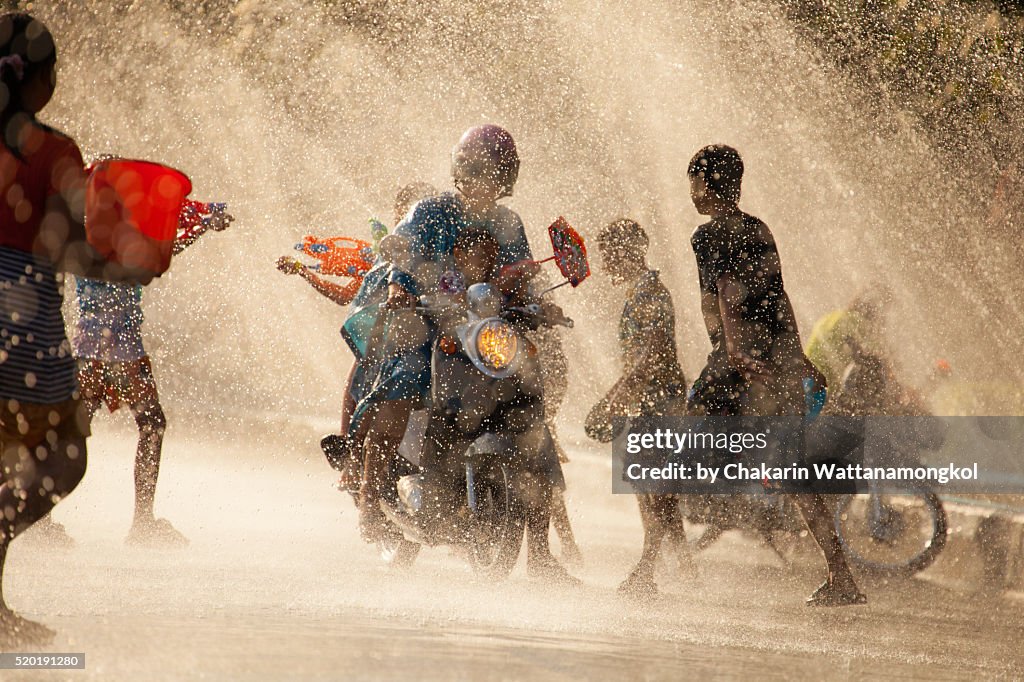 Water Battle (Songkran Festival in Chanthaburi)