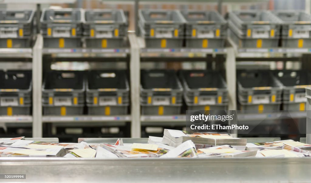 Swiss postal service mail distribution center in Zurich-Mulligen