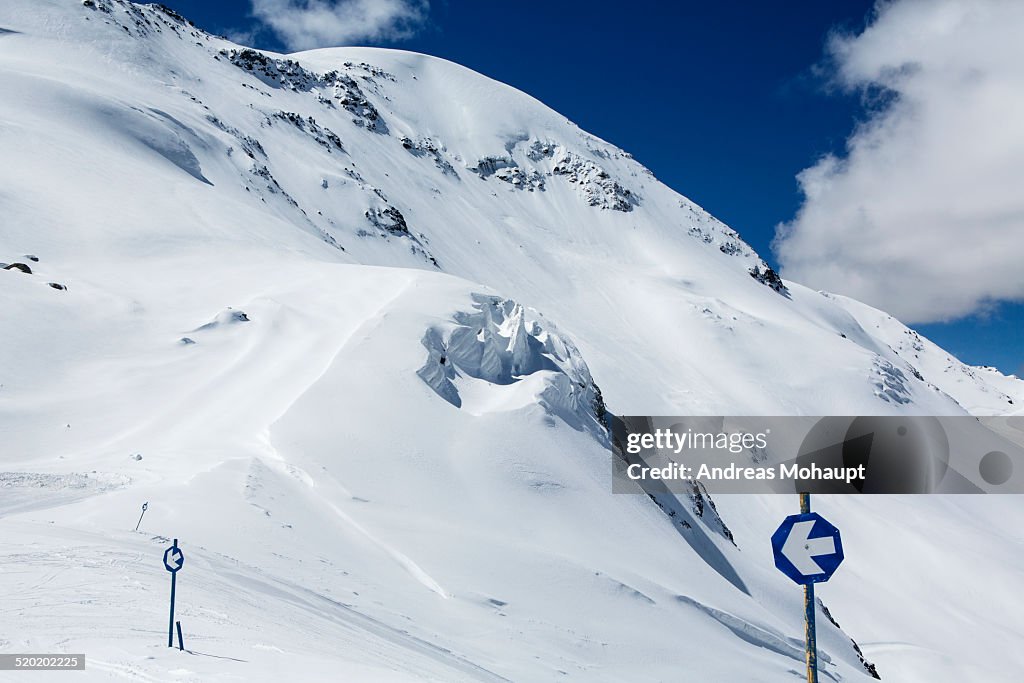 View over the slopes and the Glacier