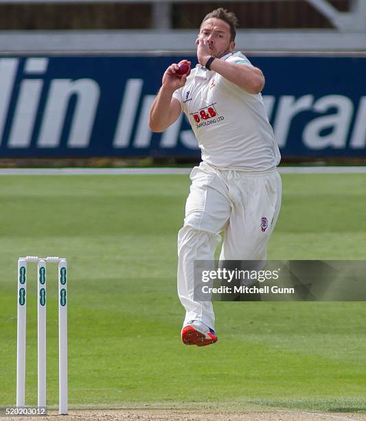 Graham Napier of Essex bowling during the Specsavers County Championship match between Essex and Gloucestershire at the County Ground, on April 10,...