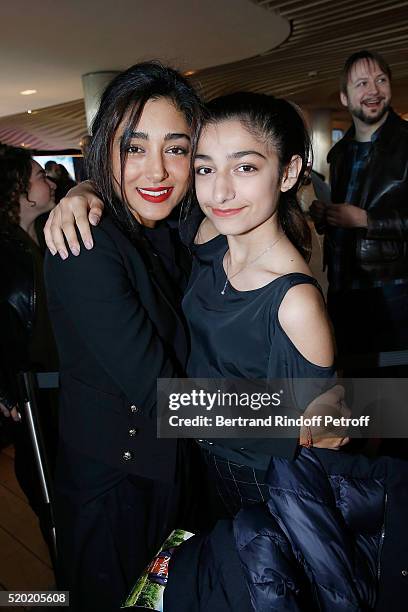 Actress Golshifteh Farahani and Daughter of Jean-Claude Carriere, Kiara attend "Les Malheurs de Sophie" Paris Premiere At Pathe Grenelle on April 10,...