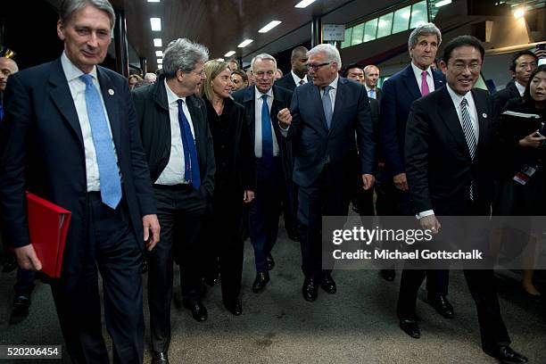 German Foreign Minister Frank-Walter Steinmeier during his visit to G7 Foreign Ministers Summit on April 10, 2016 in Hiroshima, Japan.