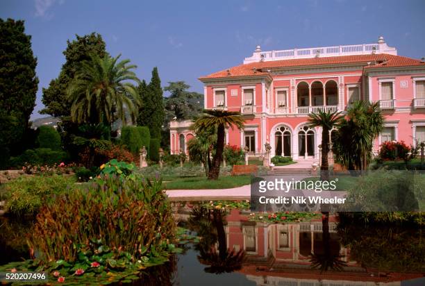 Grounds and exterior of the Fondation Ephrussi de Rothschild. It was built as a villa for Baroness Beatrice Ephrussi de Rothschild in 1912. It was...
