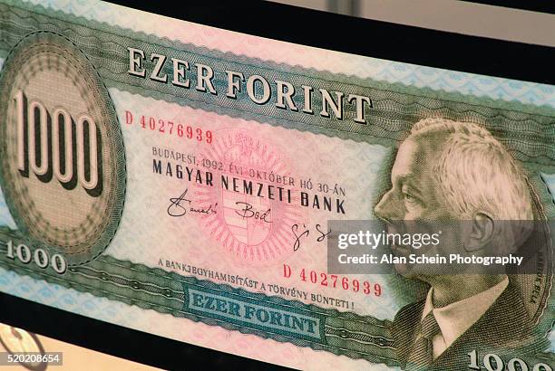 1000 Forint Note One Thousand Forint Note Photos and Premium High Res Pictures - Getty ...