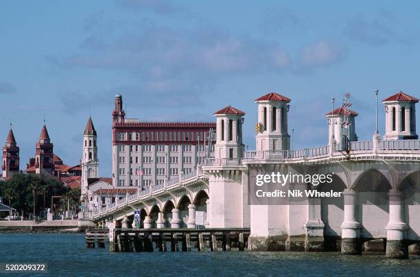 The regal Bridge of Lions crosses Matanzas Bay from downtown St. Augustine. The town is filled with many historic buildings as the first settlement...