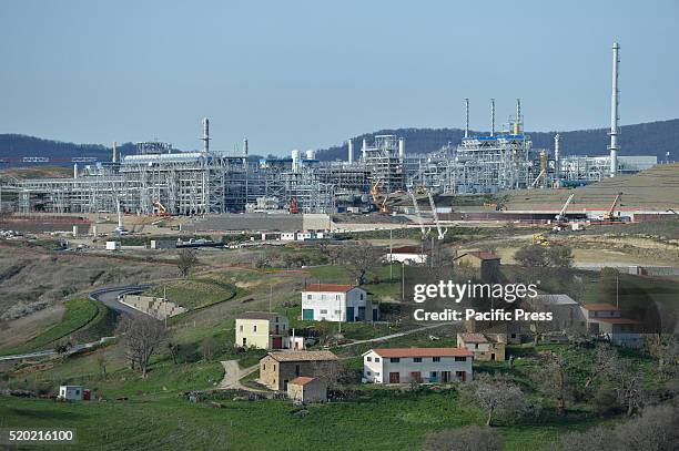 New plant under construction of the Tempa Rossa in Corleto Perticara Basilicata. Federica Guidi renounced as Minister of Economic Development,...