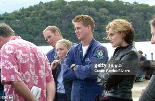 9 MAY 2000 - BRETT PARTRIDGE, REBECCA SMART, DIARMID HEIDENREICH AND DEE SMART - THE MAIN CAST OF "WATER RATS" ON GOAT ISLAND CONCERNED ABOUT THE...