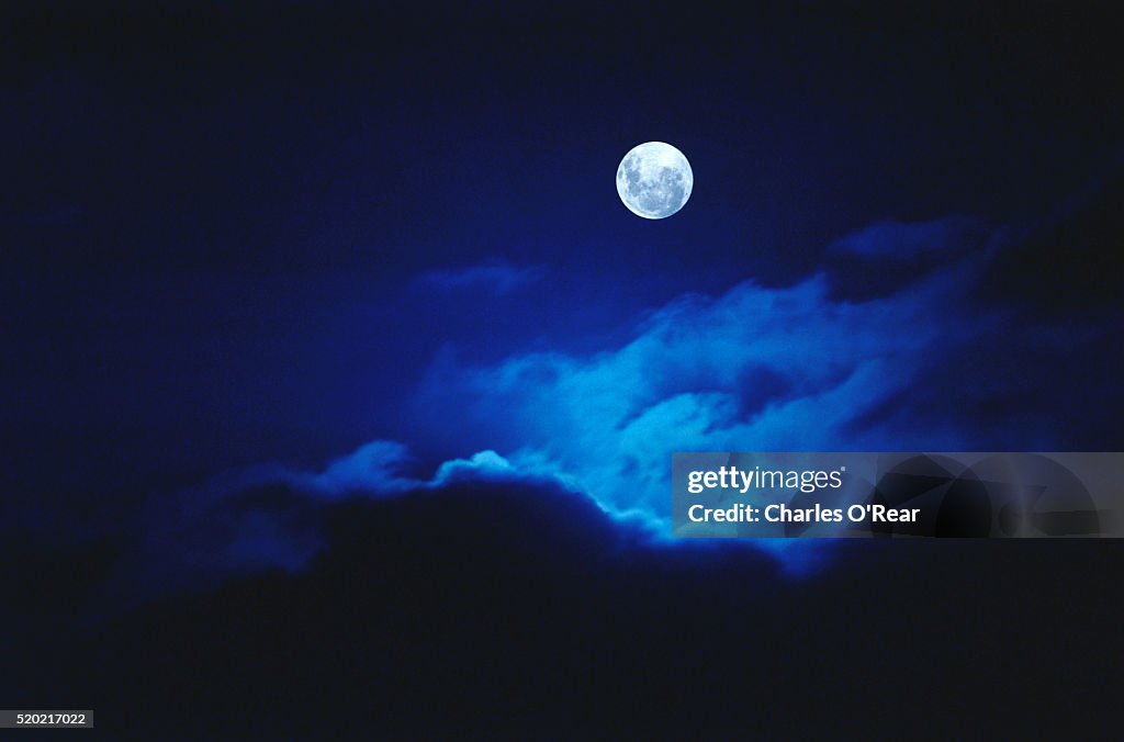 Full Moon Illuminating Clouds