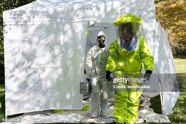 outbreak - hazmat tent stock pictures, royalty-free photos & images
