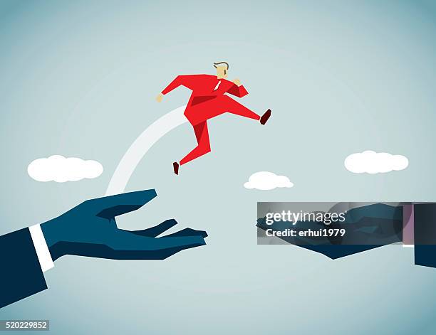 jumping - crossing bridge stock illustrations